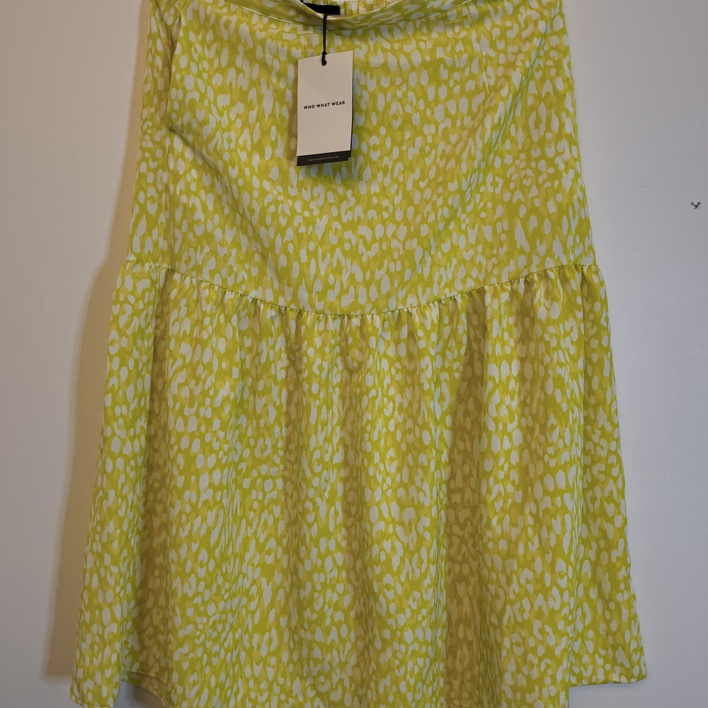Yellow & White Women's Tiered Skirt M NWT